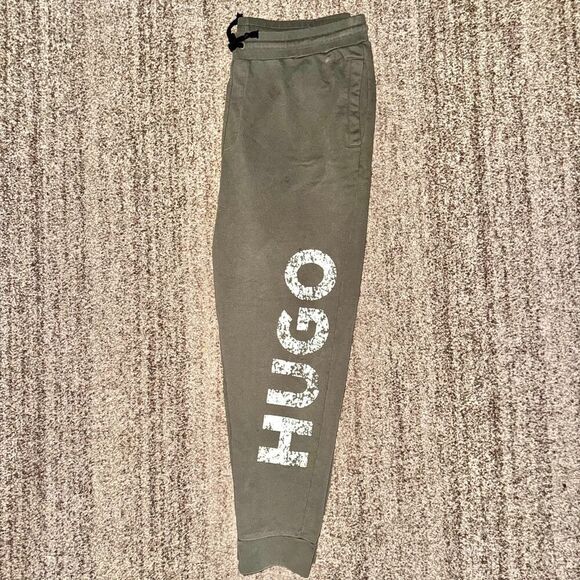 Hugo Boss Men's Devoc Big Logo Cotton Jogger Pants Sweatpants Olive Green XXL - Picture 8 of 10